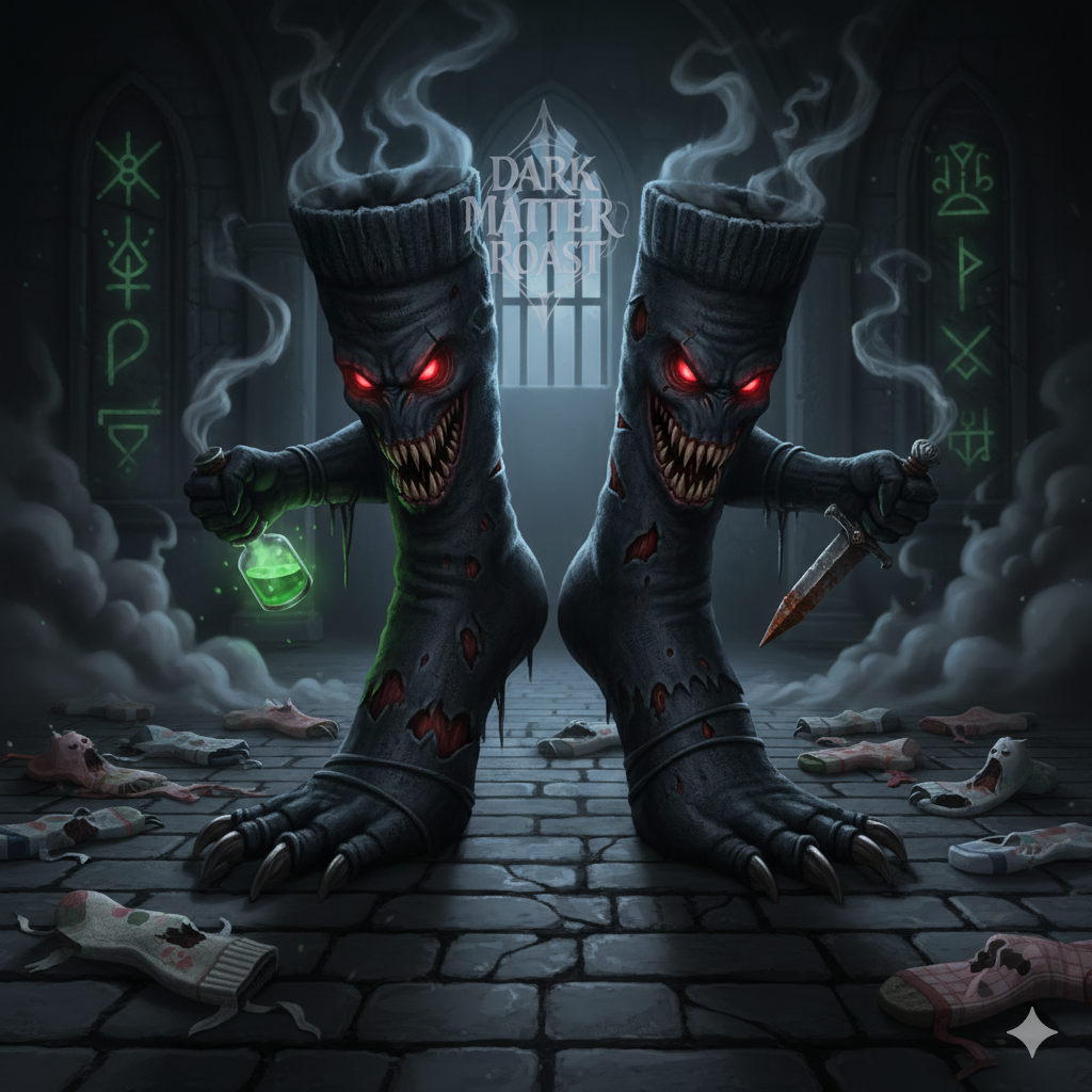 犬のイラスト入り靴下